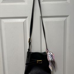 Vintage Style Genuine Leather Bucket Purse Crossbody Bag