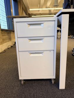 White 3-Drawer Mobile Pedestal File Cabinet