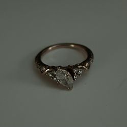 14K Rose Gold Marquis Diamond Engagement Ring – Size 4.5 (Like New, Never Worn)