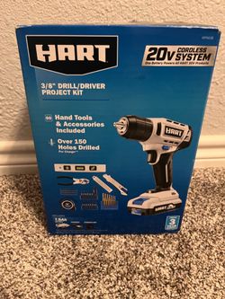 Brand New HART 20V Cordless Drill/Driver Project Kit – 60 Piece Set