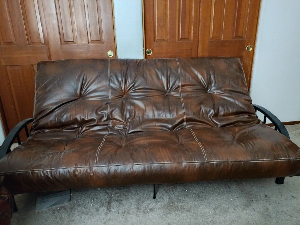 Genuine Leather Futon (Sofa/Bed) - New