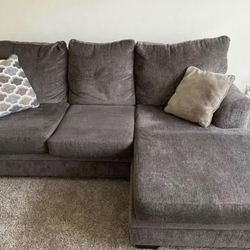 Gray Modern Dorsten 90” Sectional Sofa with Reversible Chaise by Ashley HomeStores