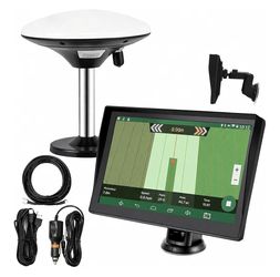 Tractor Guidance System with Precision GPS & GNSS Autosteer, 9" High Accuracy Touch Screen Farming Navigator, AB Line Planning for Spraying, Plowing, 