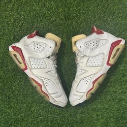 Air Jordan 6 Red Oreo Size 7Y GS White Red Used No Box 