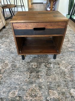 Rustic Solid Reclaimed Wood End Table / Nightstand – Real Wood
