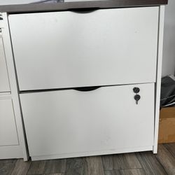 White 2 Drawer File Cabinet 