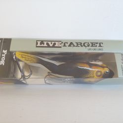 RARE Live Target (FGW118T510) Walking Frog Topwater Lure - Black Tan - NOS - Discontinued 