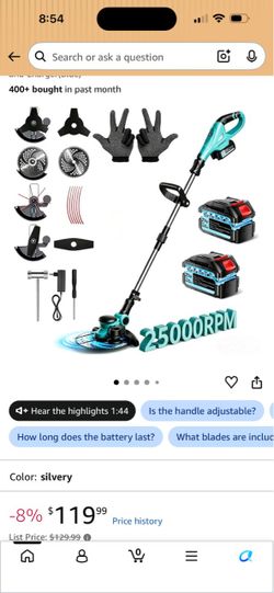 Cordless grass cutter