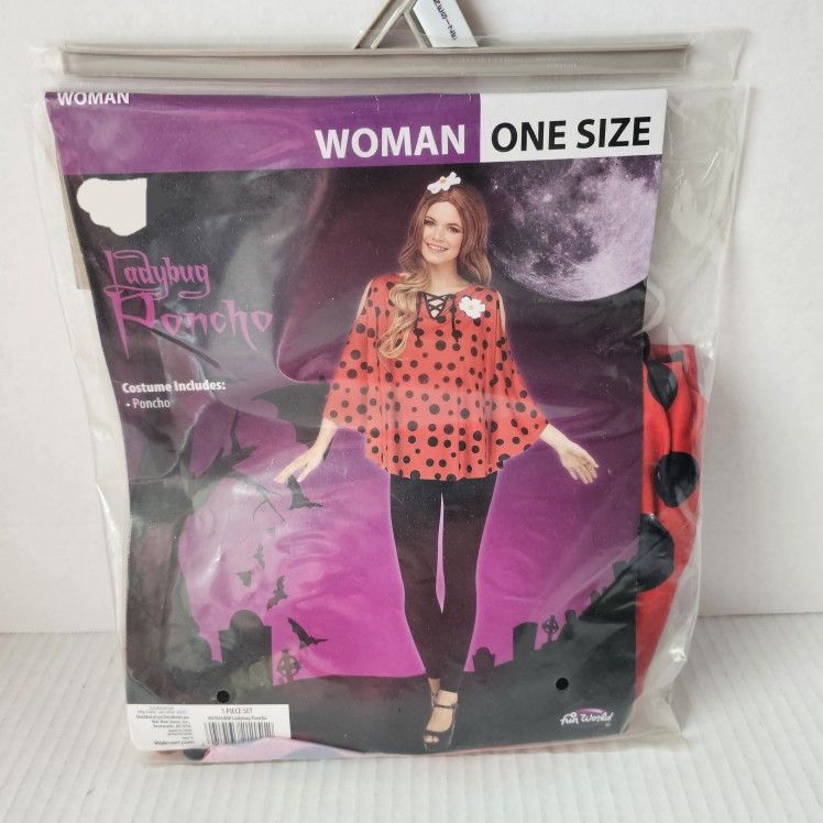 Ladybug Poncho Woman's Costume NEW