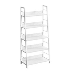 Newly Assembled Bookshelves and Bookcases Ladder Shelf 5 Tiers with Metal Frame