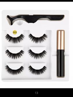 Magnet Eyelash Magnetic Liquid Eyeliner & Magnetic False Eyelashes & Tweezer Set Waterproof Long Lasting Eyelash Extension