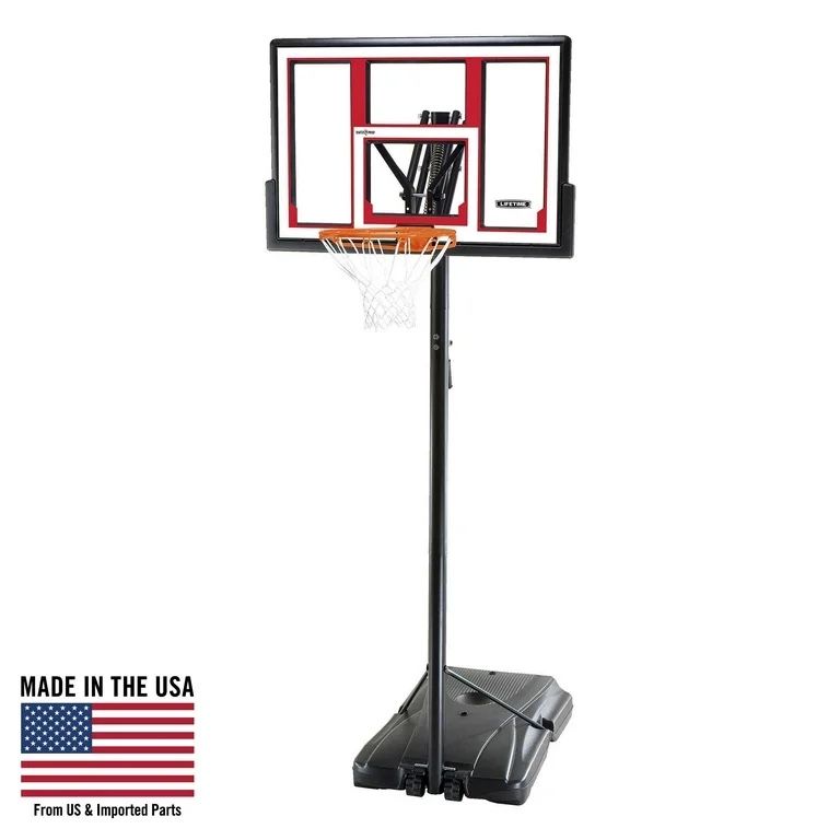 Lifetime 48-Inch Shatterproof Portable Basketball Hoop with Strong Arm Adjustment & Slam-It Rim Mod
