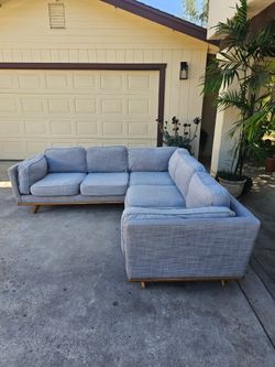 Modern Mid Century Gray Sectional Couch