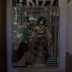 KISS Peter Criss McFarlane Figure Ultra Action Drum Drumstick Launcher New 1997 