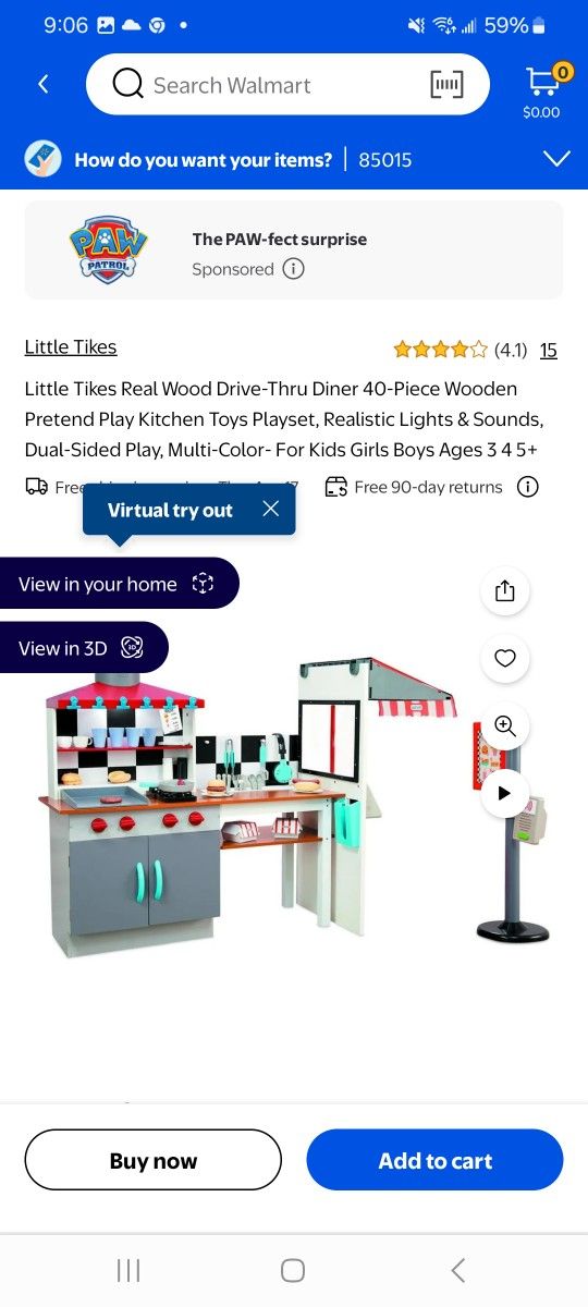 Little Tikes Real Wood Drive-Thru Diner 40-Piece Wooden Pretend Play Kitchen Toys Playset, Realistic Lights & Sounds, Dual-Sided Play, Multi-Color- Fo