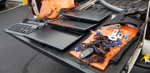 Monitors, Keyboards, Cables, Fingerprint Scanners