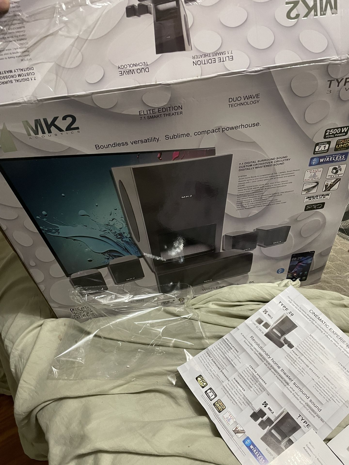 MK2 Acoustics Sound system TYPE 20 3 way Elite Edition (LIKE NEW INSTRUCTIONS AND ACCESSORIESINBOX)