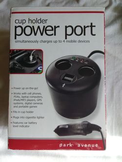 CUP HOLDER POWER PORTS USB CAR BRAND NEW