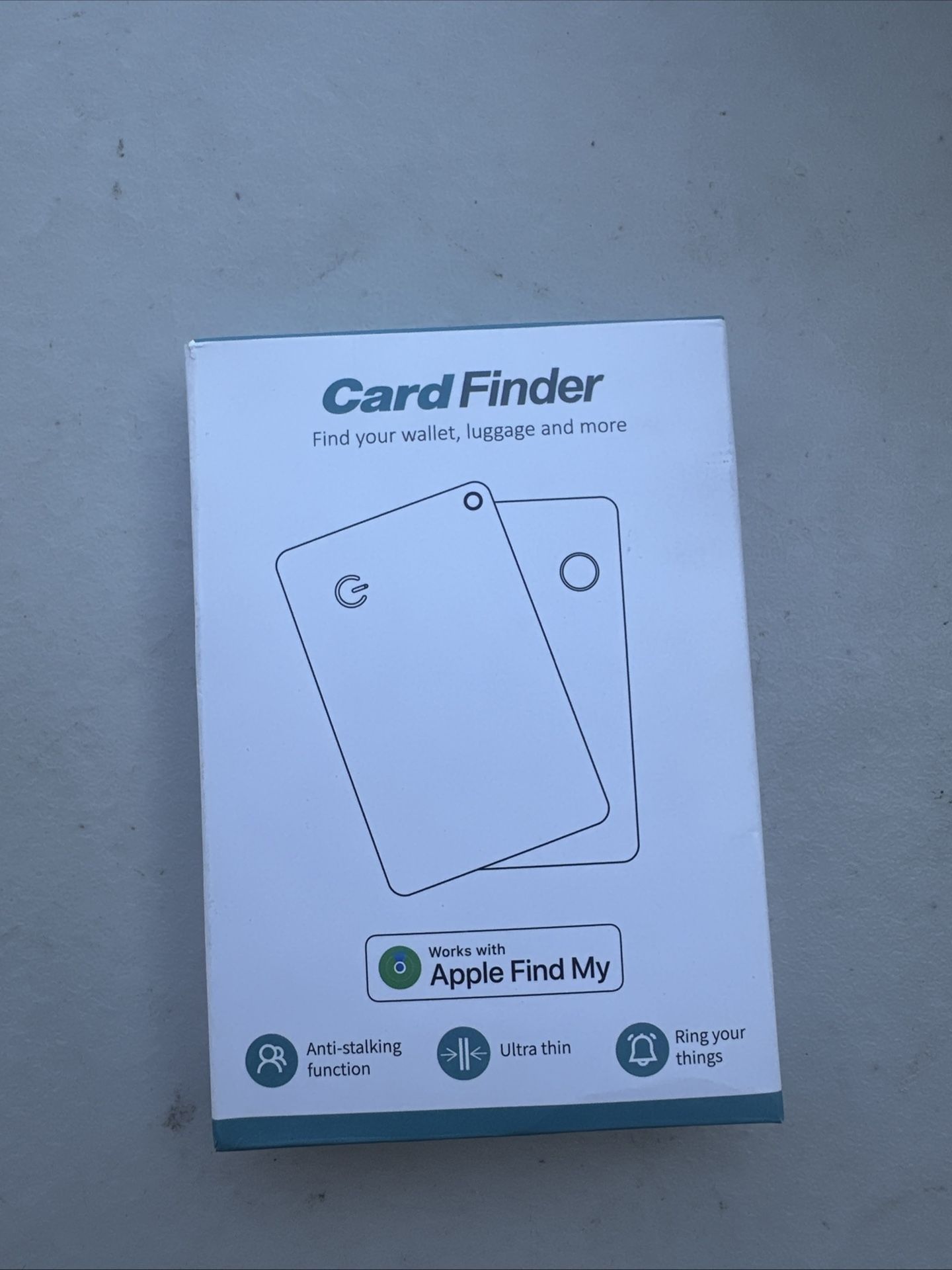 Wallet Tracker Card, Rechargeable Thin Finder, Works with Apple Find My (iOS Only), Item Locator for Luggage Tags, Passports, Phone (Black, 1 Pack)