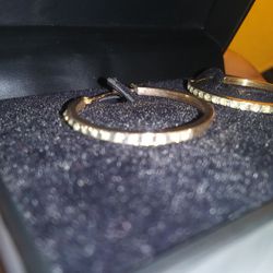 14kt Gold & Diamond Hoop Earrings