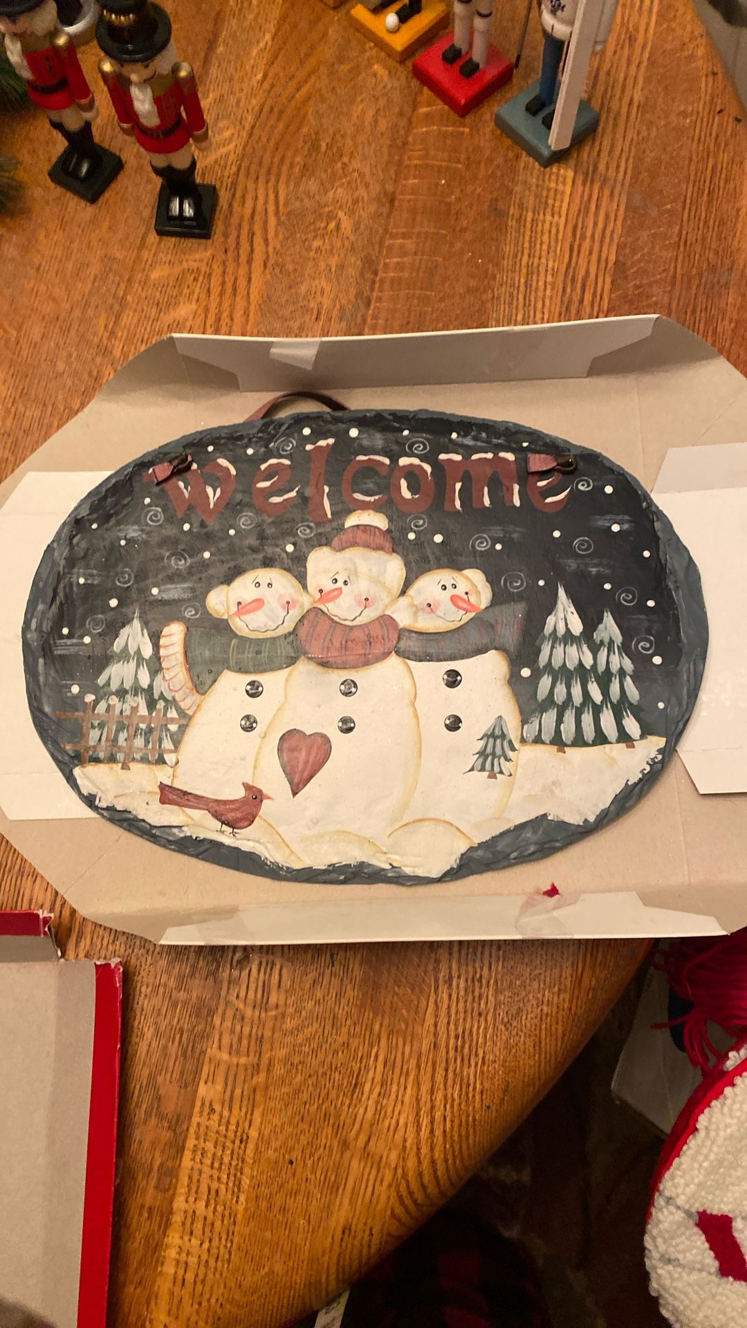 Slate Hand Painted Tile. Indoor Or Outdoor