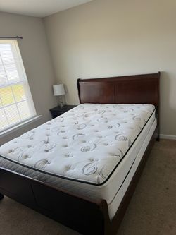 Mattress, dresser, bed frame, night stand