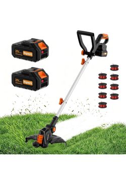 20V 12" Cordless String Trimmer, Electric Weed Wacker & Edger
Two 4AH Battery,Auto feed weed wacker with 8 spools for lawn edges, garden trimming, yar
