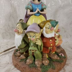 Vintage Disney Snow White Seven Dwarfs Lamp