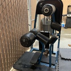 Nautilus Back Machine And Bench Press Rack With Weights