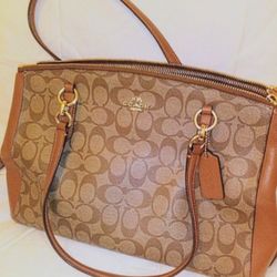 Genuine Coach Signature Christie Carryall Handbag