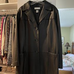 Preston & York Women’s Black Leather Coat