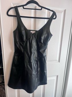 Black pleather mini dress