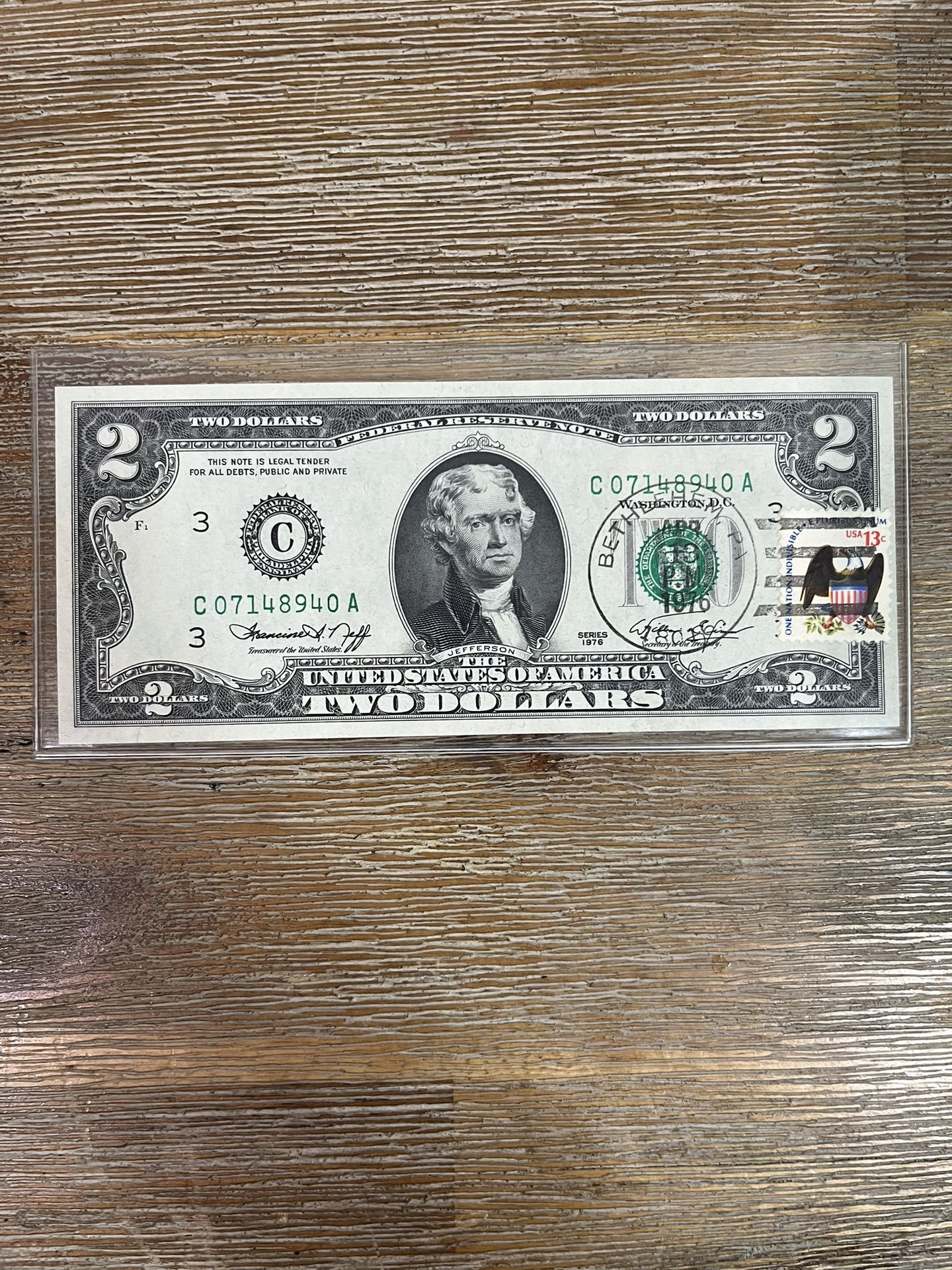 $2 Old Bill / Note Stamped Issue Series 1976