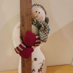 Vintage Snowman Plush Stand With Ruller 