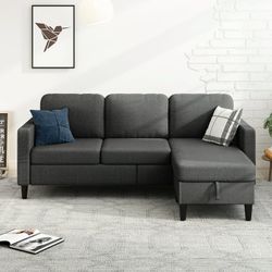 L Shape Sectional Couch 🛋️ Brand New In Box 📦 With Storage Compartment 