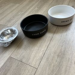 2 Large Dog Bowl 