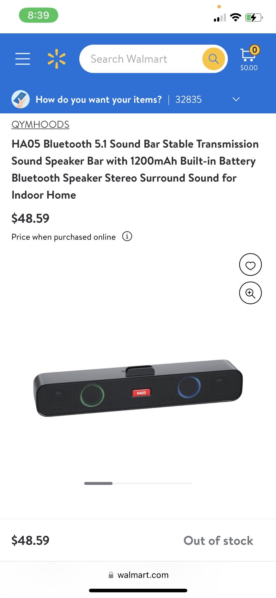 HA05 Bluetooth 5.1 Sound Bar Stable Transmission Sound Speaker Bar with 1200mAh Built-in Battery Bluetooth Speaker Stereo Surround Sound for Indoor Ho