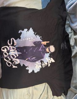 Jujutsu Kaisen Satoru Gojo Black Graphic T-Shirt - Official Licensed - Size XL