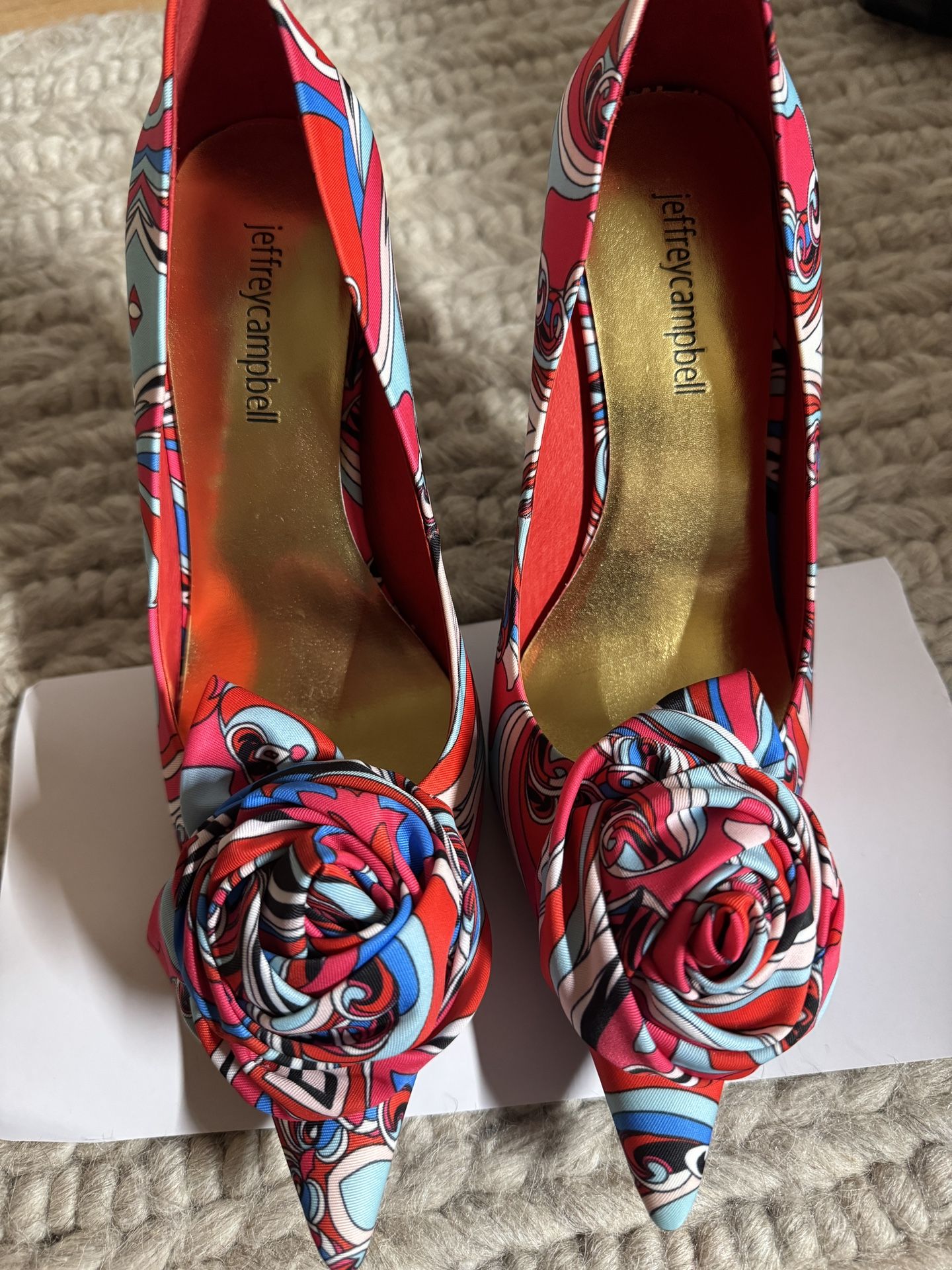 Jeffrey Campbell La-Fleur Red Blue Combo Pumps Size 8