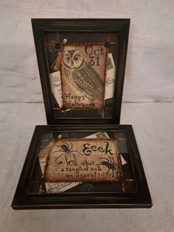 2 New Elegant 8.5"×10.5" Halloween Decor Shadow Boxes In Excellent New Condition Both For 1 Price