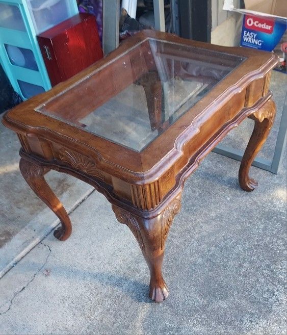 Side Lamp Glass Table Vintage