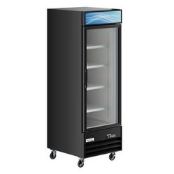 Avantco GDC-23-HC 28 3/8" Black Customizable Swing Glass Door Merchandiser Refrigerator with LED Lig
