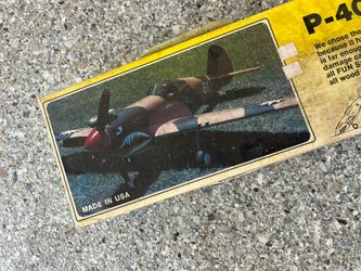 Vintage Dynamite P-40 Tiger Shark Wooden Airplane model Kit