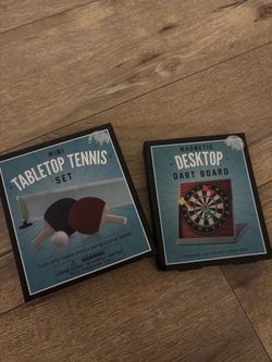 FREE! Mini Tabletop Tennis Set and Magnetic Desktop Dart Board