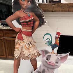 Moana Pua And Hei Hei Life Size Cut Out 