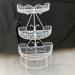 French Style White Floor Stand And wall Shelf