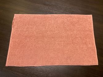 Pink Fluffy Plush Bathroom Floor Mat