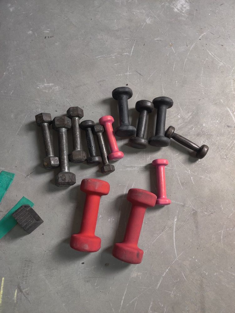 Dumbbells! $1 per pound.