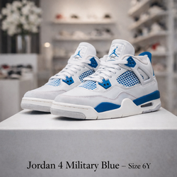 Jordan 4 Military Blue  ( GS )