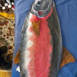 Salmon...sockeye salmon unstuffed pillow 50 "